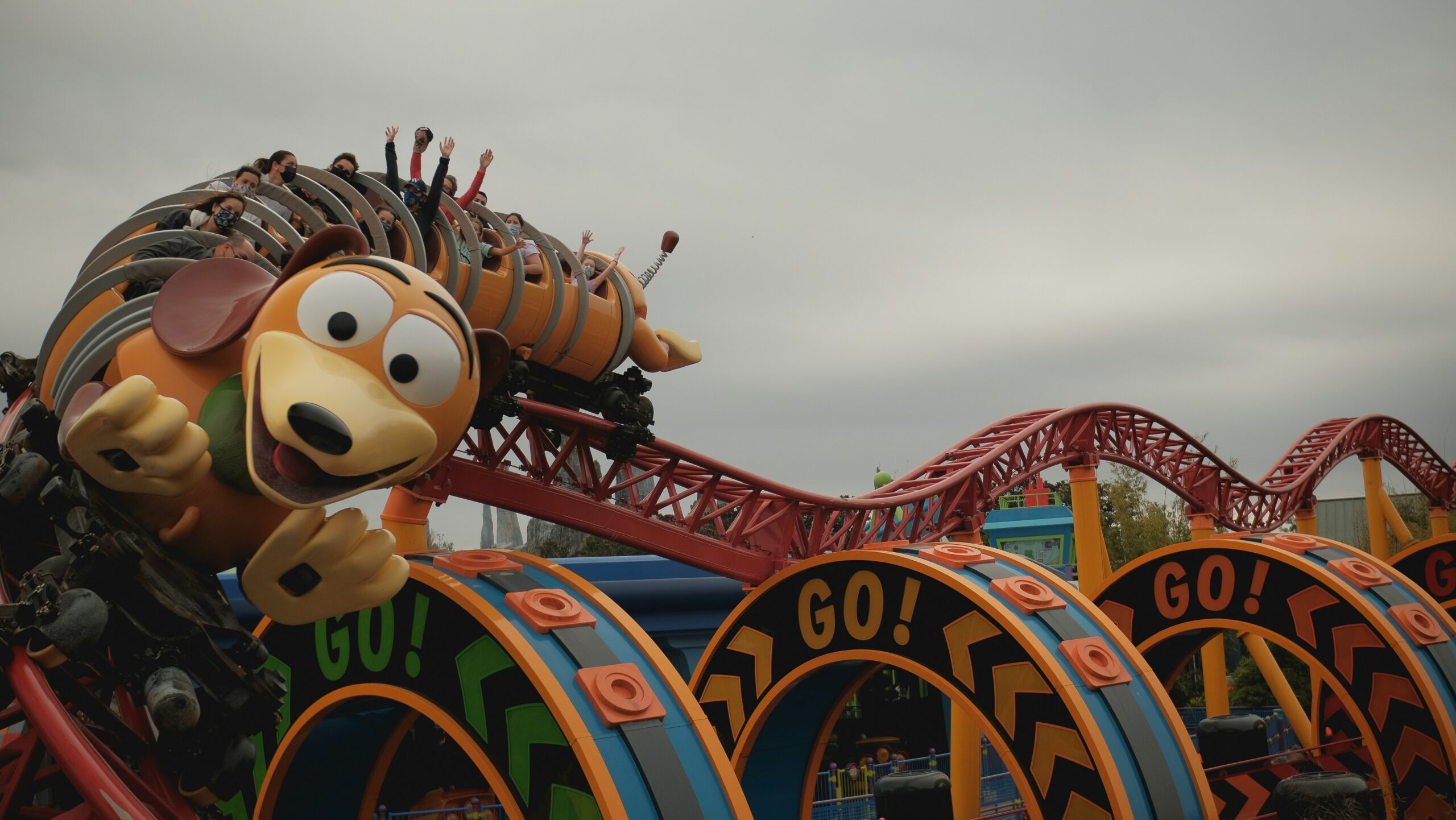Slinky Dog Dash coaster vehicle in Toy Story Land, Hollywood Studios